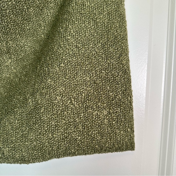 Olive Green Boucle Throw Pillow Cover 20x12 - Picture 4 of 4